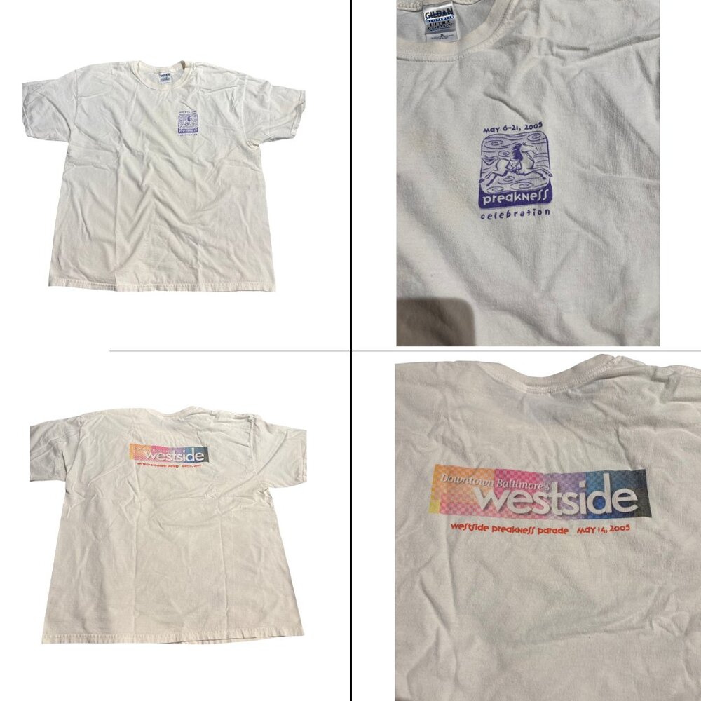 Vtg Preakness 2005 Pimlico Baltimore Westside‎ parade horse racing t-shirt sz XL